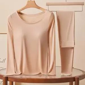 [라일리여성언더웨어] Rly 캡내장 내복세트 여성 신축성 보온 노브라 상하의