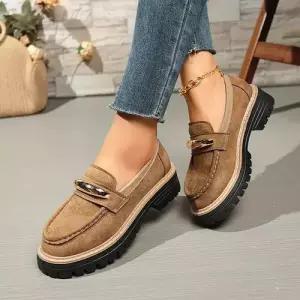 여자 캐주얼 통굽 로퍼 플랫 봄가을 빅사이즈 라운드토시 단화 원픽3