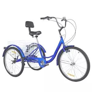 성인 세발 자전거 3발 24인치 중년 바구니 어른 마트