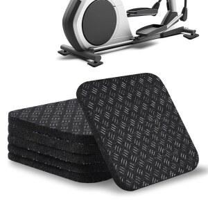 LOOEEL 6PCS 러닝머신 매트, 고밀도 장비 패드 4 x 4 x 0.2 인치 바닥 보호용 양면 미끄럼 방지 운동 장비 매트, 세탁기 패드, 워킹 패드, 운동 자전거, 홈 체육관 등.