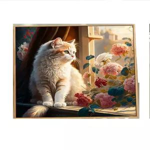 DIY 명화그리기 유화그리기 그림 백드롭 해바라기 페인팅 정물화 고양이 일러스트