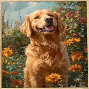 명화 대형 유화 DIY 리트리버 취미 동물 일러스트 그리기 그림 강아지 핸드페인팅