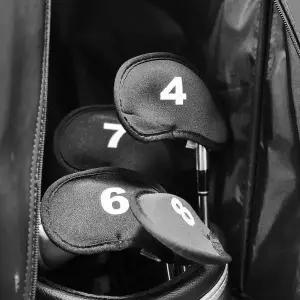 [골드스마일]아이언커버 남성용 골프채 블랙 헤드커버 10개 Set