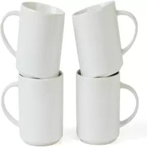 패밀웨어 네뷸라 4피스 커피 머그잔 차 코코아 우유 화이트 손잡이가 달린 케이터링 12온스
