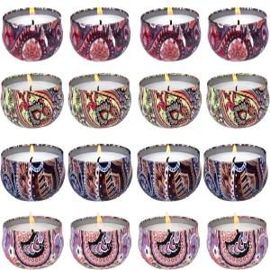 크누르트 16팩 향초 선물 세트 내추럴 소이 왁스 여행용 틴 캔들 가정용 크리스마스 생일 추수감사절