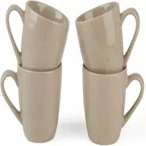 패밀웨어 마스 4피스 커피 머그잔 14온스 티 커피용 손잡이가 달린 케이터링 차 코코아 우유 시나몬 브라운