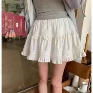 여성스커트 A라인 프릴 레이스 스커트 캉캉 허리 밴딩 속바지
