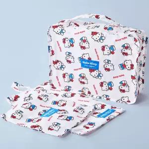 헬로키티 애플 여행용 파우치 5종 세트 화이트 캐리어 정리 가방