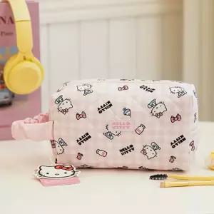 헬로키티 심플 패턴 캐릭터 파우치 화장품 소품 수납 핑크 C2-107352