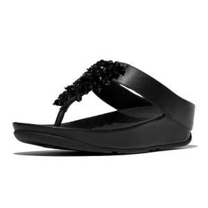 핏플랍 여성 룸바 비즈 토 포스트 샌들 올 블랙 FT61K2T065 [백화점 매장판]