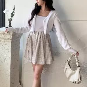 [신상오픈런]체크치마 훌스커트 봄개강룩 에이라인 이중 속바지 (31585868)