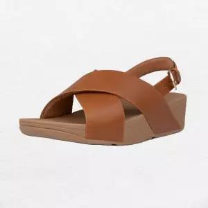 [핏플랍]루루 크로스 밝은 브라운 여성 백 스트랩 샌들