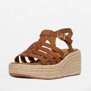 [핏플랍]플랫폼 에스파듀 웨지 브라운 여성 피셔맨 샌들