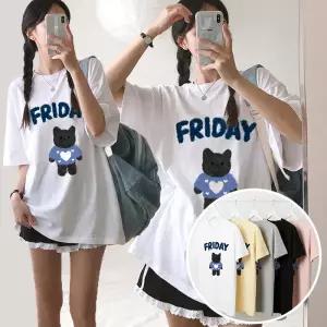 프라이데이 BOX 여성 오버핏 반팔 티셔츠 (6컬러) 박스티 빅사이즈