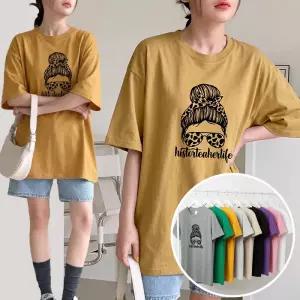 드로잉걸 BOX 여성 오버핏 반팔 티셔츠 (9컬러) 박스티 빅사이즈