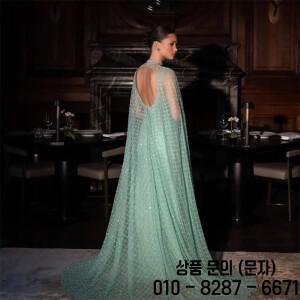 슬릿 패션 우아한 높은 칼라 파티 드레스 바닥 길이 캡 슬리브 정장 이브닝 가운 ve와 사용자 댄스