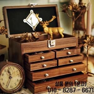 나무 보석 상자 반지 목걸이 주최자 팔찌 액세서리 레트로 디스플레이