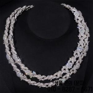 13mm 5A 지르콘 가시 꽃 목걸이 남성과 여성을위한 아이스 링크 쿠바 패션 힙합 쥬얼리 드롭