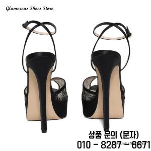 레이스가 있는 우아한 새틴 플랫폼 샌들 여성용 뾰족한 오픈 토 얇은 힐 파티 슈즈 봄 여름 버클 스트랩 스