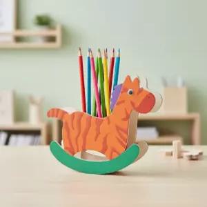 목마 연필꽂이 DIY 흔들목마 우드 케이스 연필통 펜슬꽂이 펜꽂이 색칠 꾸미기 (3세트)