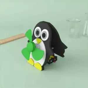 선풍기만들기 펭귄 왕날개 탁상용 스탠드 고속모터 프로펠러 회전 (1인용 12x8x13cm)