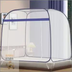 (옵션 슈퍼 싱글 1-2인용)사각 원터치 모기장 텐트 튼튼한 침대 바닥 있는 미세방충망 거실 침실 야외 캠핑