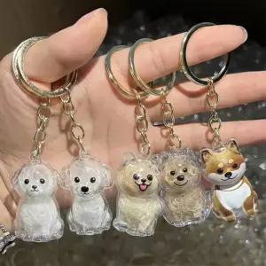 투명 반려동물 강아지 털 보관 캡슐 키링