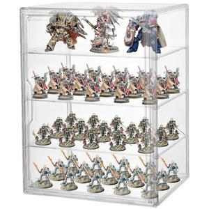 투명 아크릴 미니어처 수납 케이스, 수집품 운반용 휴대용 자석 도어 포함, 데스 가드 40k 14.2인치 10.6인치