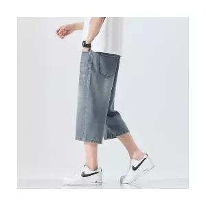 남자 데님 캐주얼 레이솔 슬림핏 반바지 청반바지 스트레이트 7부바지 OP1