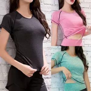 여성 스포츠 데일리 헬스 요가 기능성 반팔티 요가복 운동복 트레이닝웨어