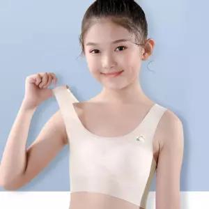 심리스 브라 1단계 캡없는 스판 속옷 하이틴 주니어 인견