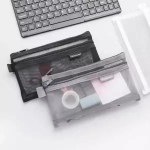 여행용 메쉬 파우치 휴대용 화장품 파우치 정리 사각 미니 투명