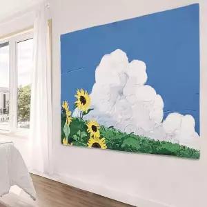 [하프클럽/셀러허브]인테리어 그림 패브릭 유화 포스터 해바라기 그림 L