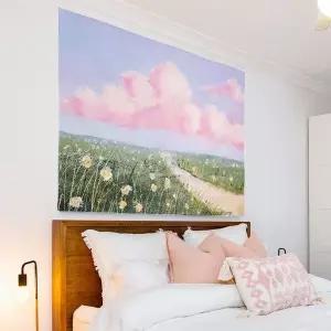 [하프클럽/셀러허브]벽인테리어 그림 대형 패브릭 유화 포스터 꽃길 M