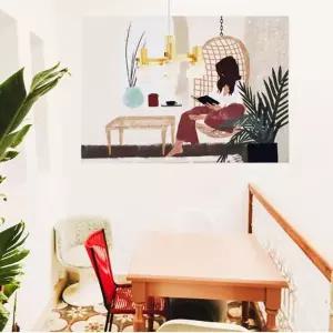 [하프클럽/셀러허브]인테리어 명화 포스터 패브릭 가림막 그림 M