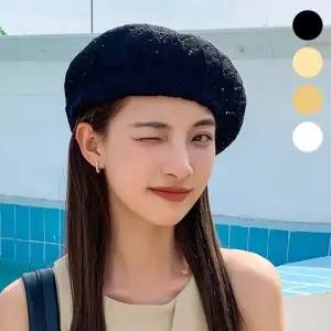 여성 니트 펀칭 디자인 짜임이 예쁜 패션 모자 베레모 여자 남자 봄모자 여름 가을