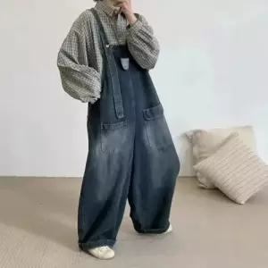 데님 캐주얼 여자 슬림핏 점프슈트 멜빵 KS1