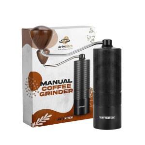 수동 커피 그라인더 - 원두용 휴대용 스테인리스 스틸 버 핸드 캠핑 주방용 최고의 조절 가능한 에스프레소 메이커