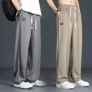 남자 여름 통바지 밴딩 아이스팬츠 스판 찰랑 와이드팬츠 쿨바지 여름바지 랍슨유통