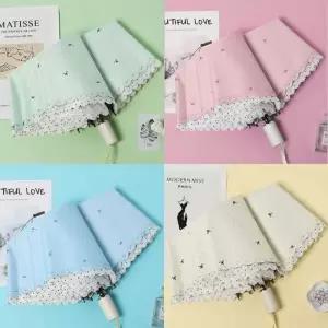 접이식 경량 양산 꽃무늬 레이스 양산 휴대용 야외