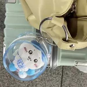 ( )미니 인형 파우치 휴대용 투명 파우치 키링 방수 이타 가방