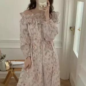 원피스 여성 일자 시폰 넥 오프숄더 끈 미디스커트 쉬폰원피스 프렌치 admr1