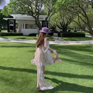 원피스 치마 여사친 바캉스 쉬폰원피스 숄더 섬 프린트 튜브탑 오픈백 일자 쉬폰 시폰 admr1