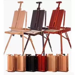 휴대용 접이식 이젤 상자 도구 화구 삼각대 야외 미술 테이블