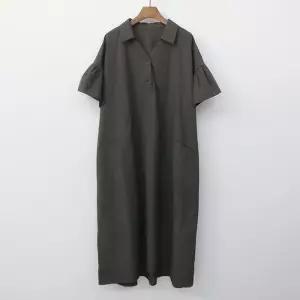 아이우먼 브이카라프릴셔츠원피스 MLO379M306 빅사이즈 (10407406A)
