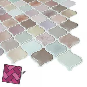 월타일스티커 507 적색혼합 잔다마스크 타일시트 타일스티커 스티커타일