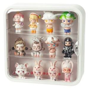 피규어용 투명 디스플레이 케이스, 벽걸이 아크릴 보관함, 미니 팝마트 액션 피규어 수집품용 방진 캐비닛 정리함 (흰색)