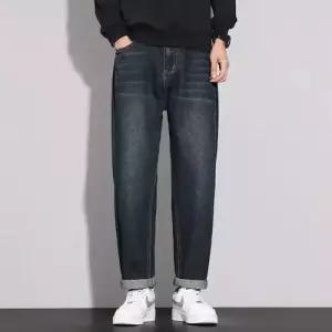 엘럽 남성용 캐주얼 가을 일자 스키니 종아리 미드컷 슬림핏 청바지 박템3