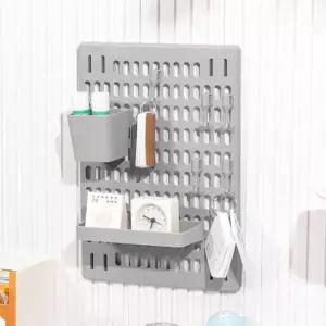 [하프클럽/셀러허브]홈셀프 접착식 페그보드 선반세트 P2(그레이)