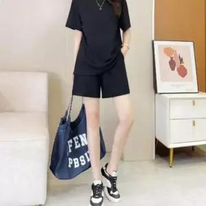 상하 세트 트레이닝복 블랙 반팔 반바지 여름